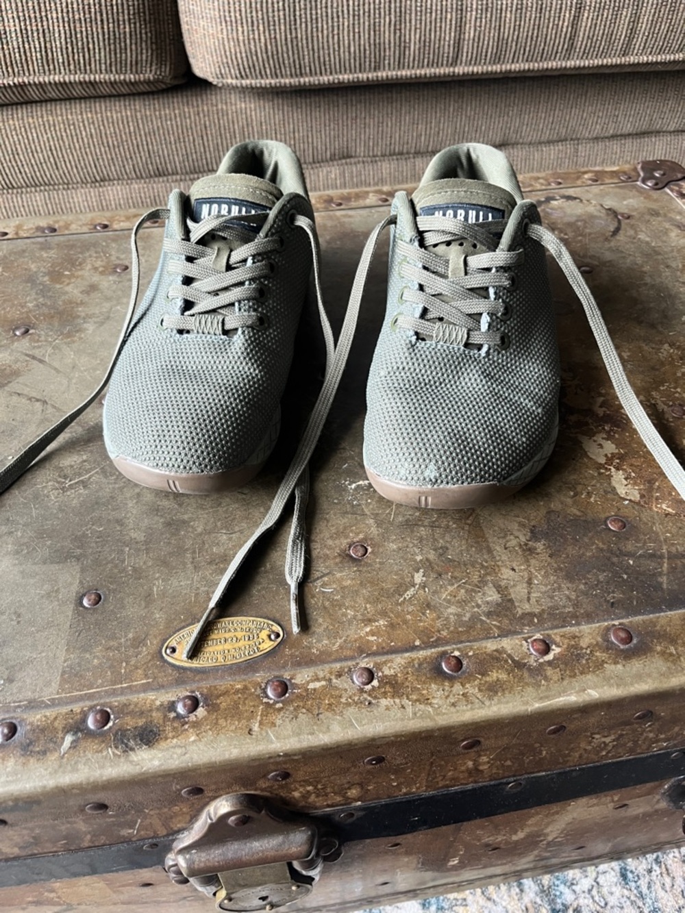 Women’s Olive Green Casual Knit Sneakers